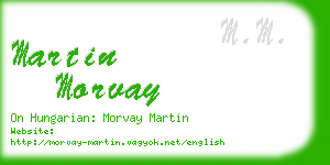 martin morvay business card